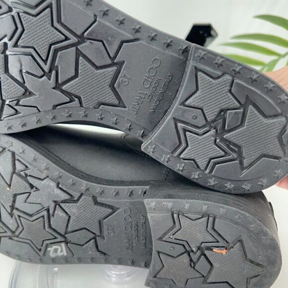 Jimmy Choo Edie Black Matte Rubber Rain Boots Size 37 AS IS - Picture 11 of 15